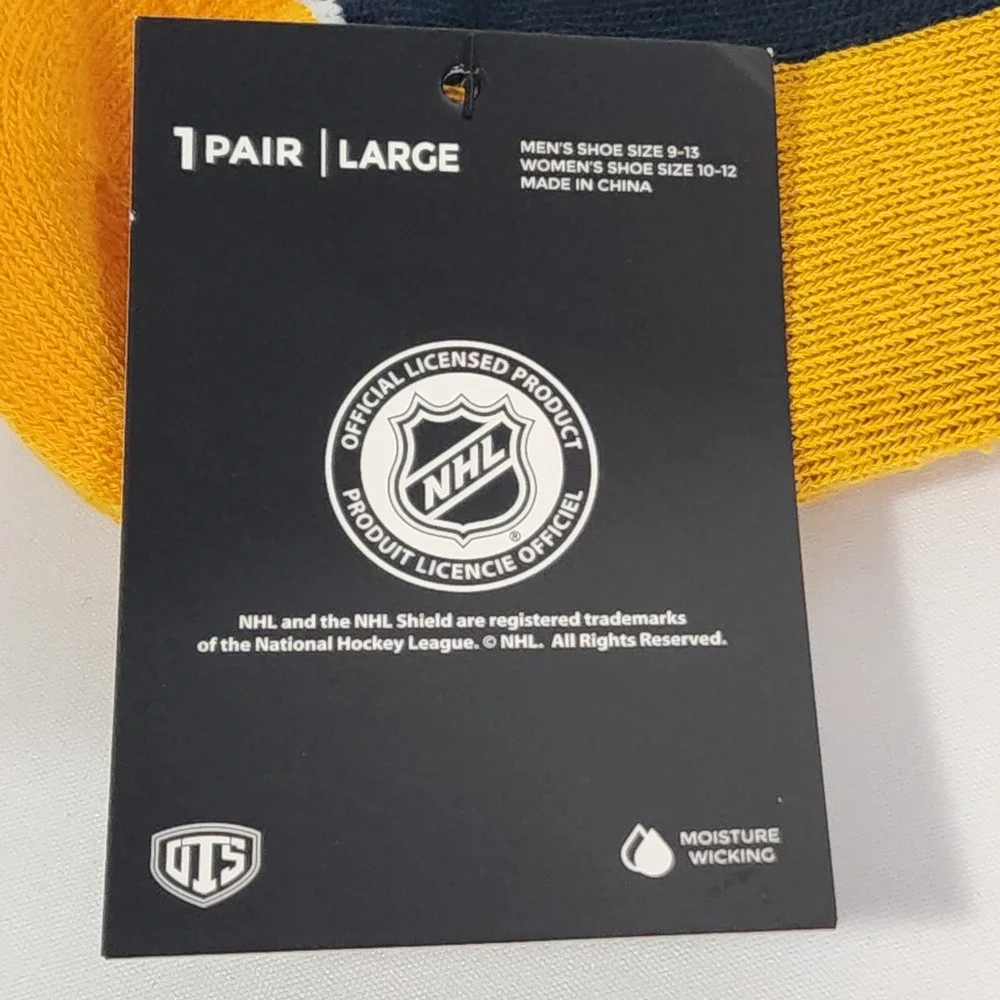 NHL Nashville Predators Socks Mens Womens Sz Large OTS‎ Anthem Sport Navy NEW
